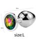 Сталева анальна пробка з кристалом Rainbow — 4x9 (см) — Анальні іграшки X0000890 фото 1