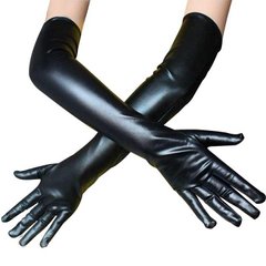 Длинные перчатки из матового винила - Чёрный - S/M – Эротическое бельё X0000749 фото