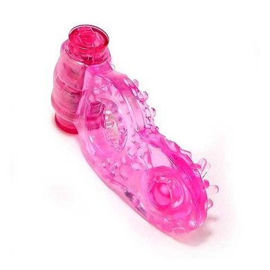 Еластичне ерекційне кільце зі щетинками та вібрацією - Рожевий X0000541 фото
