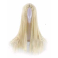 Перука рівна аніме 70 см без чубчика "Блондинка" X0000862-2 фото