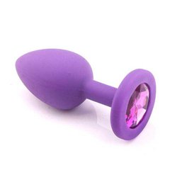 Силіконова анальна пробка з кристалом - 4.2*9.5 см - Фіолетовий - Анальні іграшки X00000183-3 фото