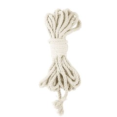 Бавовняна мотузка BDSM 8 метрів, 6 мм, білий колір SO5212 фото