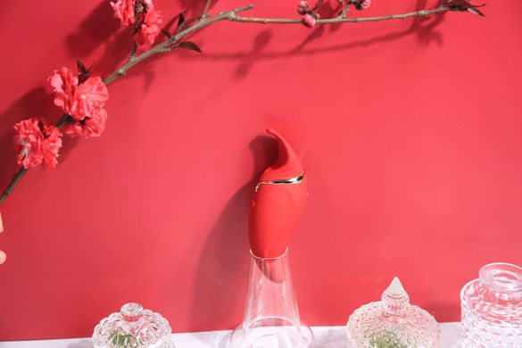 Вібратор 2в1 з язичком Zalo — Hero Wine Red, кристал Swarovski SO6659 фото