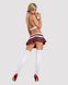 Еротичний костюм школярки з мініспідницею Obsessive Schooly 5pcs costume S/M, біло-червоний, топ, сп SO7304 фото 7