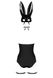 Еротичний костюм кролика Obsessive Bunny costume S/M, black, боді, чокер, гартери, панчохи, маска SO7701 фото 5