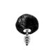 Металлическая анальная пробка Кроличий хвостик Alive Fluffy Twist Plug S Black, диаметр 2,9 см SO6307 фото 2