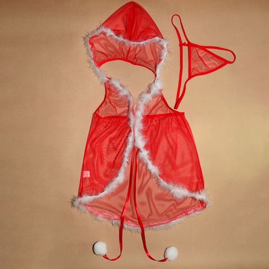 Новорічний костюм Санти з капюшоном - XS/S/M - Червоний - Рольові костюми X00000228 фото