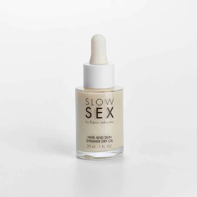 Суха олія-шимер для волосся та тіла Bijoux Indiscrets Slow Sex Hair and skin shimmer dry oil SO5899 фото