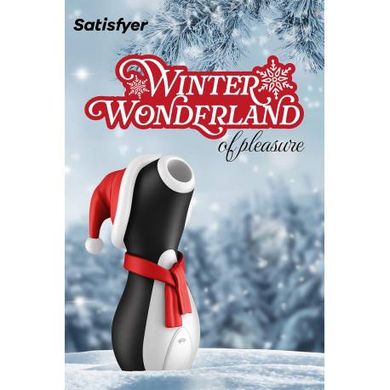 Вакуумний кліторальний стимулятор Satisfyer Penguin Holiday Edition, у шапочці та шарфі SO8777  фото