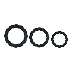 Набор эрекционных колец (3 шт) - Ребристые - Черные X00000279 фото