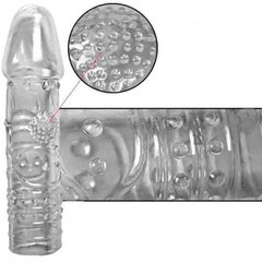 Еластична рельєфна насадка на пеніс - Прозорий - 16*4 см X0000030-2 фото