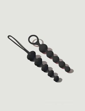 Набір анальних намистин Satisfyer Beads Black, силікон, макс. діаметр 3,3 см та 3,5 см SO2740 фото