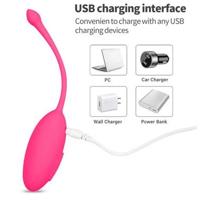 Віброяйце зі щетинками USB - Рожевий - Вібратори X0000494-1 фото