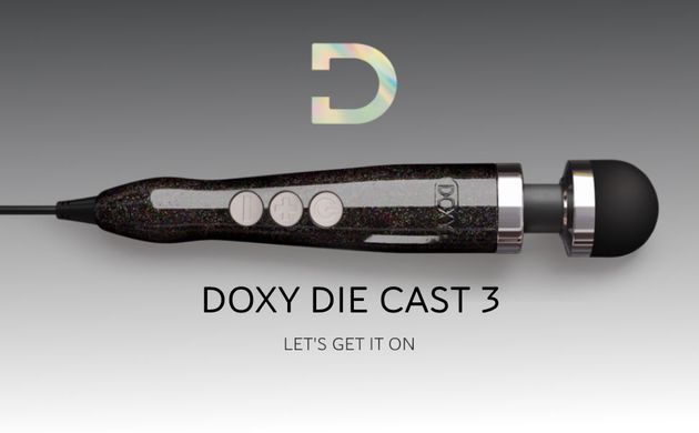 Вибромассажер DOXY Die Cast 3 Disco Black, очень мощный, питание 220В, металлический корпус SO2604 фото