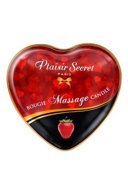 Массажная свеча-сердечко Plaisirs Secrets Strawberry (35 мл) SO1867 фото