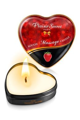 Массажная свеча-сердечко Plaisirs Secrets Strawberry (35 мл) SO1867 фото
