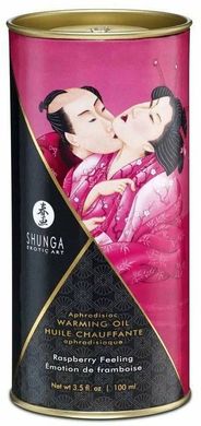 Розігрівальна олія Shunga Aphrodisiac Warming Oil – Raspberry Feeling (100 мл) без цукру, смачна SO2494 фото