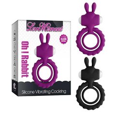 Двойное эрекционное кольцо с вибростимуляцией Rabbit - Фиолетовый X0000722-2 фото