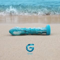 Стеклянный дилдо Gildo Ocean Wave, с силиконовым основанием SO8894 фото