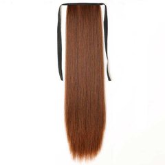 Шиньон накладной хвост на ленте Didaka прямые волосы "Шатенка" - 50 см - Каштановый X0000734-2 фото