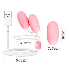 Двойное виброяйцо USB - Розовый – Вибраторы X0000568-1 фото