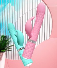 Розкішний кролик з ротацією та вібрацією Pillow Talk Lively Pink, кристал Сваровскі, потрійний відро SO6856 фото
