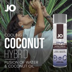 Охолоджувальний крем-змазка з кокосовим маслом System JO Silicone Free Hybrid COOLING (30 мл) біла SO1486 фото