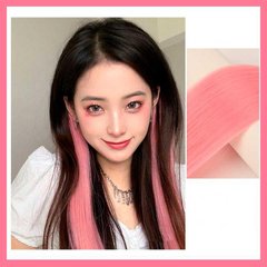 Цветная прядь волос на заколках 60 см розовый Накладные волосы X0000866-2 фото