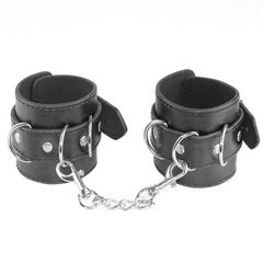 Шкіряні чорні наручники - Садо-мазо X0000315 фото