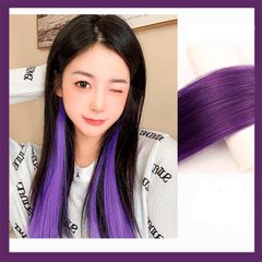 Цветная прядь волос на заколках 60 см фиолетовый Накладные волосы X0000866-6 фото
