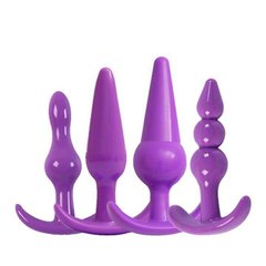 Набор мягких анальных пробок - Фиолетовый - 4 шт (XS/S/M/L) – Анальные игрушки X0000447-3 фото