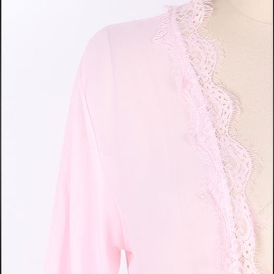 Коротенький прозрачный халат с длинным рукавом - XS/S/M - Белый – Эротическое бельё X00000292-2 фото