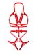 Портупея-тедді з ременів Leg Avenue Studded O-ring harness teddy S Red, екошкіра SO8560 фото 10