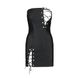 Мини-платье из экокожи Passion CELINE CHEMISE XXL/XXXL, black, шнуровка, трусики в комплекте SO6408 фото 5