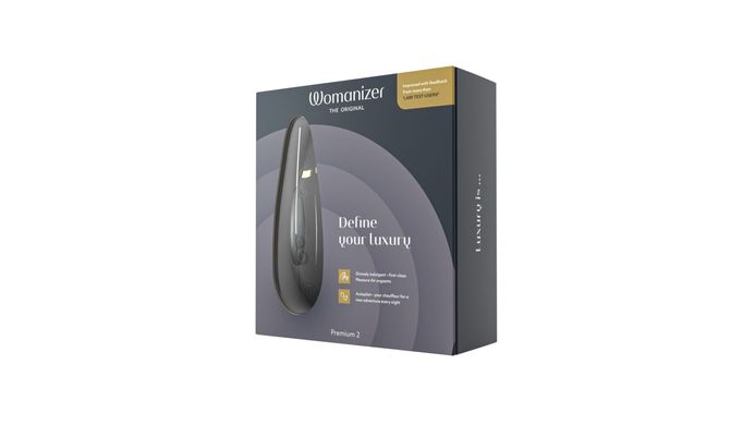 Вакуумный клиторальный стимулятор Womanizer Premium 2 - Black, функции Autopilot и Smart Silence SO8749 фото