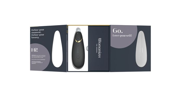 Вакуумный клиторальный стимулятор Womanizer Premium 2 - Black, функции Autopilot и Smart Silence SO8749 фото