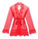 Коротенький прозрачный халат с длинным рукавом - XS/S/M - Красный– Эротическое бельё X00000292-6 фото 7