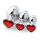 Набір сталевих анальних пробок сердечка - Чорний - 3 шт. (S/M/L) - Анальні іграшки X00000179-3 фото 6