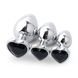 Набір сталевих анальних пробок сердечка - Чорний - 3 шт. (S/M/L) - Анальні іграшки X00000179-3 фото 3