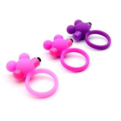 Эрекционное вибро кольцо с ушками - Фиолетовый X00000151-3 фото