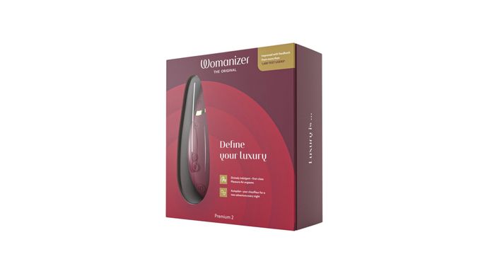 Вакуумный клиторальный стимулятор Womanizer Premium 2 - Bordeaux, функции Autopilot и Smart Silence SO8750 фото