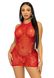 Платье-сетка со стразами Leg Avenue Rhinestone halter mini dress Red, открытая спина, one size SO7958 фото 4