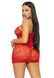 Платье-сетка со стразами Leg Avenue Rhinestone halter mini dress Red, открытая спина, one size SO7958 фото 8