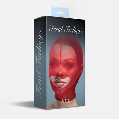 Маска сетка с открытым ртом Feral Feelings - Hood Mask Red SO9292 фото