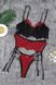 Кружевной комплект с портупеей и подвязками для чулок - Красный - S/M – Эротическое бельё X0000066-3 фото 9