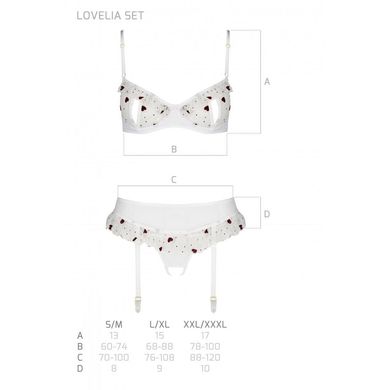 Сексуальный комплект с поясом для чулок Passion LOVELIA SET S/M, white SO4781 фото