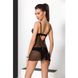 Распродажа!!! Сорочка беби долл прозрачная GISELE CHEMISE black L/XL - Passion Exclusive, трусики PS24601 фото 5