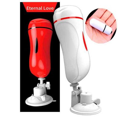 Мастурбатор с присоской и вибрацией попа-вагина "Eternal Love" - Красный X0000566 фото
