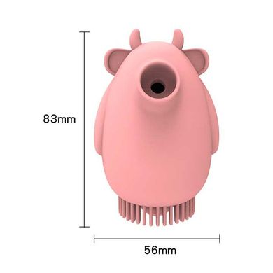 Клиторальный двусторонний вибратор-вуманайзер "Бычек" (вакуумный стимулятор) USB - Розовый – Вибраторы X0000736 фото