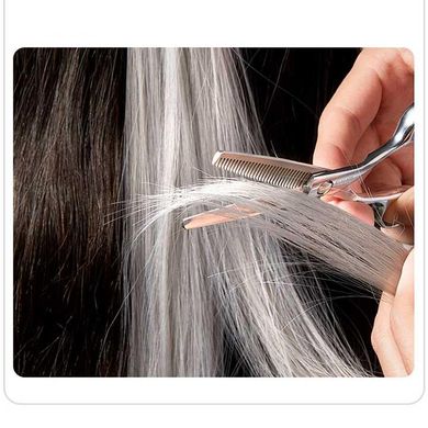 Цветная прядь волос на заколках 60 см серый Накладные волосы X0000866-3 фото